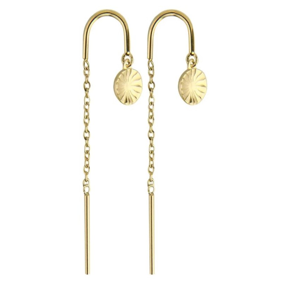 Smykker Jeberg Jewellery Kaedeoreringe | Jeberg Jewellery Ray Of Sunlight Chain Earring