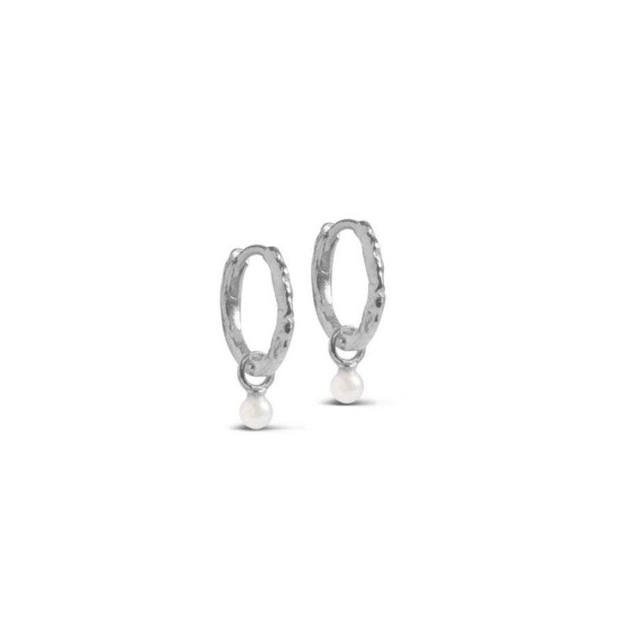 Smykker Enamel Creoler & Hoops | Enamel Belle Hoops Pearl - E271Sm-Pearl