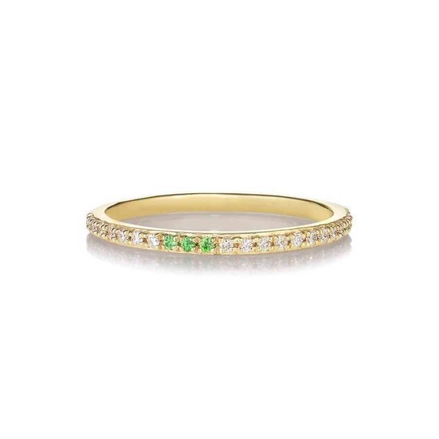 Smykker Anpé Atelier CPH Guld Ringe | Anpe Atelier Sarah Lil Green Tsavorites & Diamant Ring