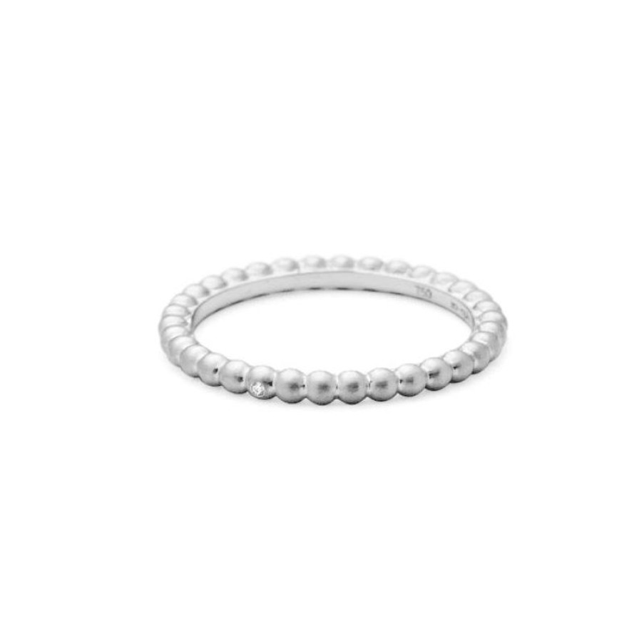 Smykker Ro Copenhagen Diamant Ringe | Ro Copenhagen 18Kt Orbit Dot Ring Hvidguld