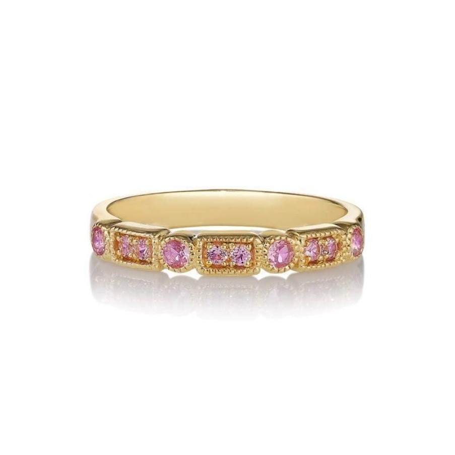 Smykker Anpé Atelier CPH Guld Ringe | Anpe Atelier Trine Ji Light Pink Safirer Ring