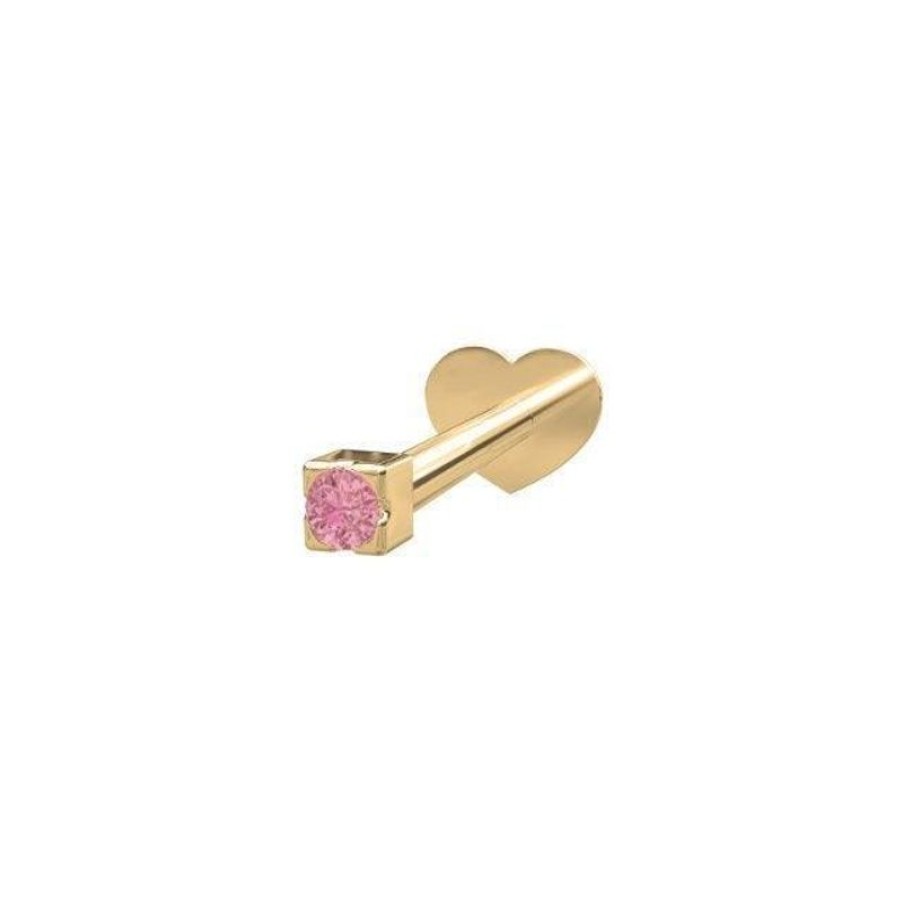 Smykker Nordahl Andersen Oreringe | Nordahl 14Kt Guld Piercing Pink Topaz