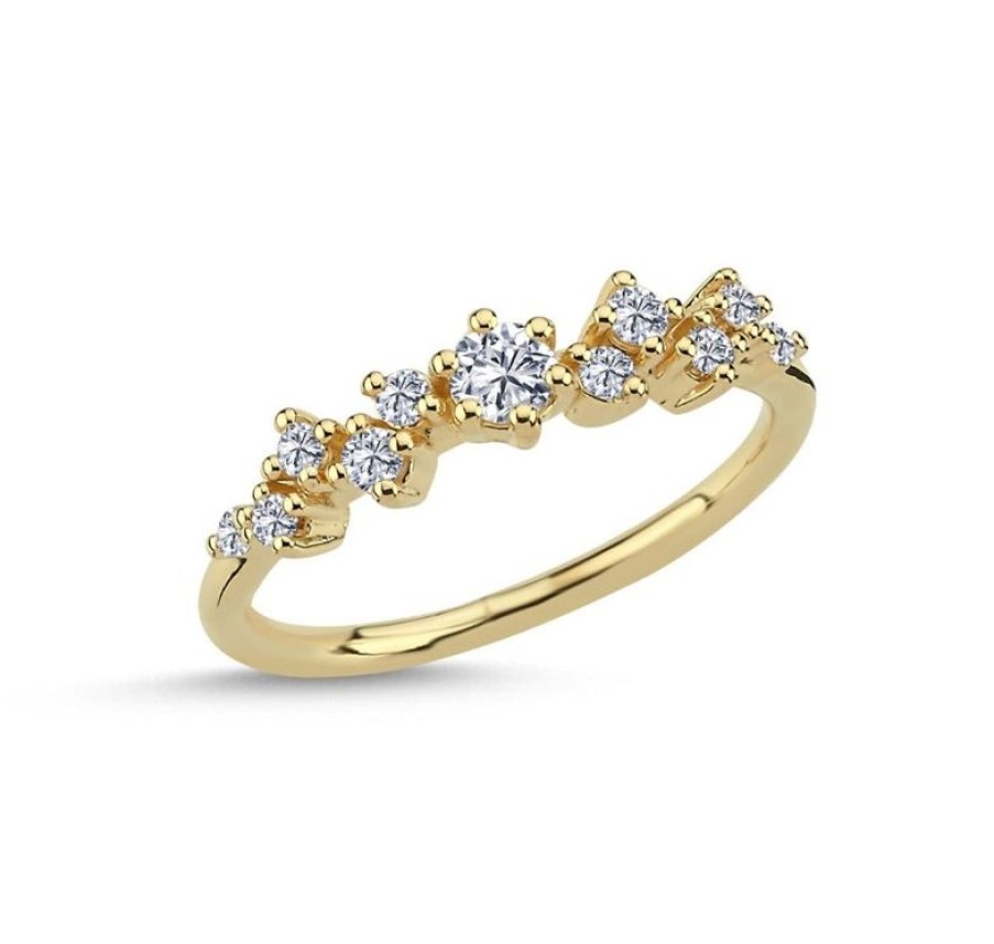 Smykker Nuran Guld Ringe | Nuran Twinkle Ring Med Diamanter