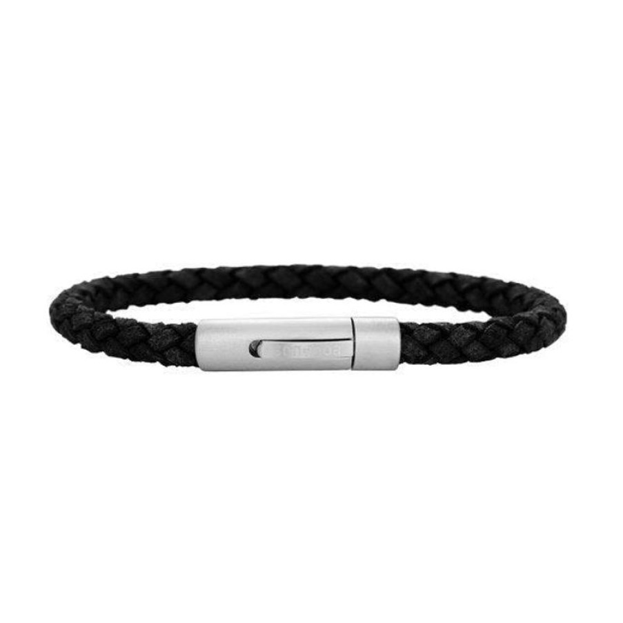 Smykker Nordahl Andersen Armband Til Maend | Son Of Noa Herre Armband Sort Flettet Laeder 21Cm