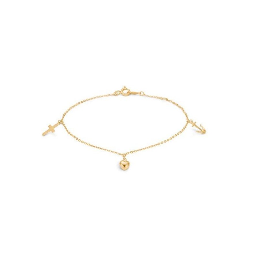 Smykker Mads Z Guld Armband | Mads Z 8 Kt Hope Faith Love Armband - 3350190