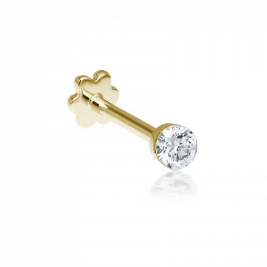 Smykker MARIA TASH Oreringe | Maria Tash 2.5Mm Invisible Set Diamond Threaded Stud 18Kt