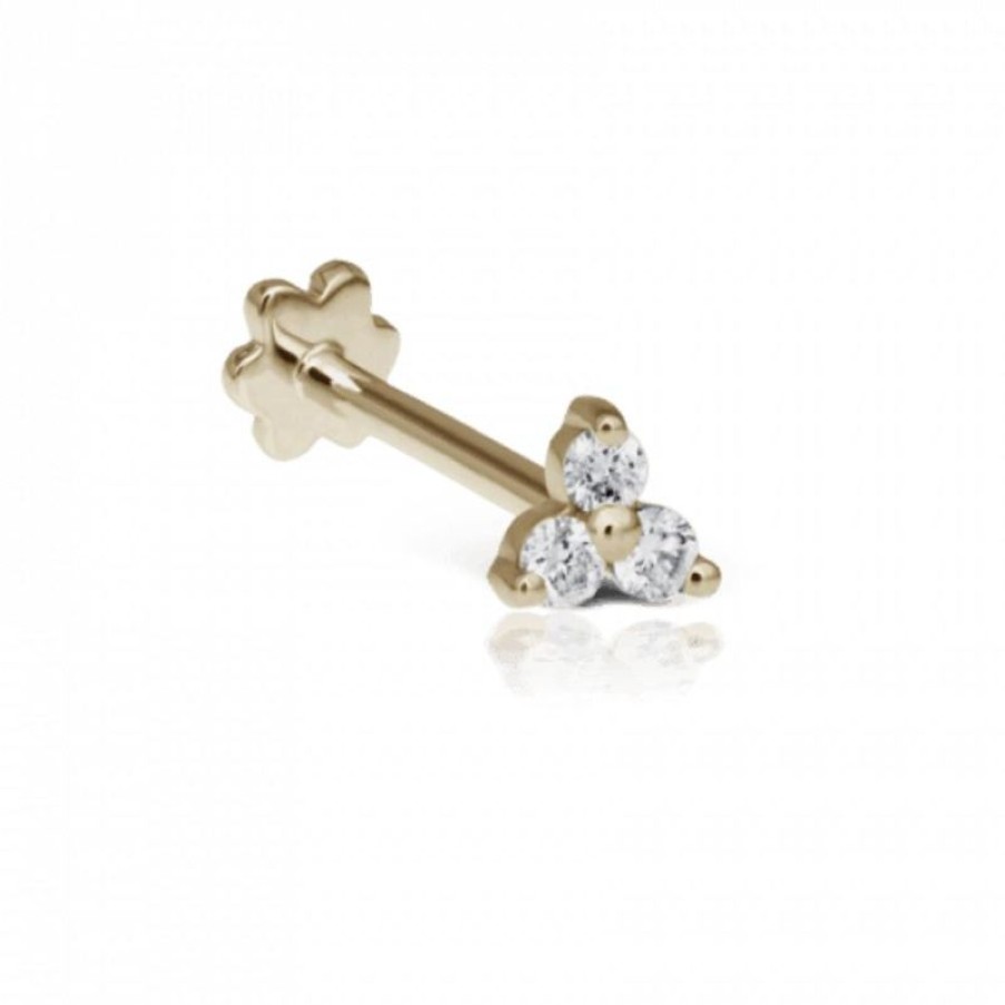 Smykker MARIA TASH Oreringe | Maria Tash Diamond Trinity Threaded Stud