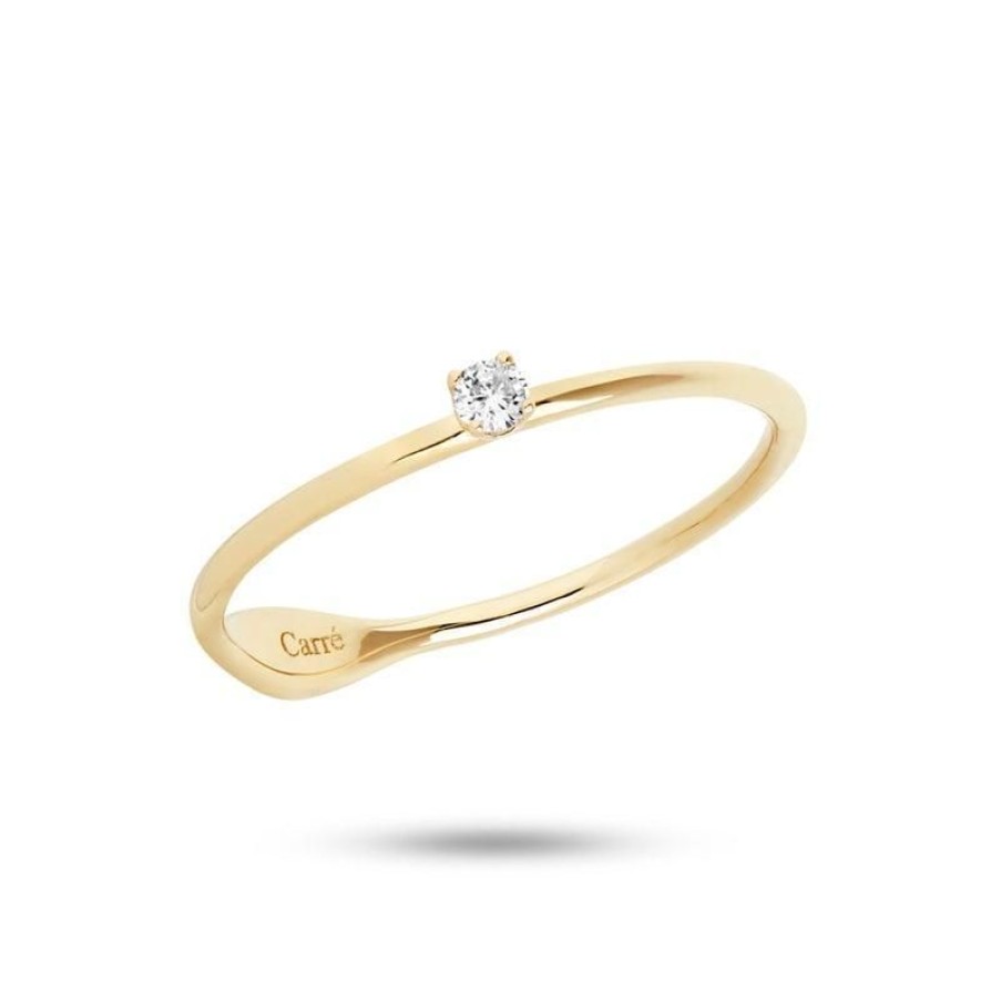 Smykker Carré Jewellery Guld Ringe | Carre Ring I 10Kt Guld Med Brillant - Tr4276