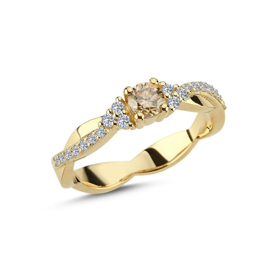 Smykker Nuran Diamant Ringe | Nuran Champagne Ring Med Diamanter - A3084Ch