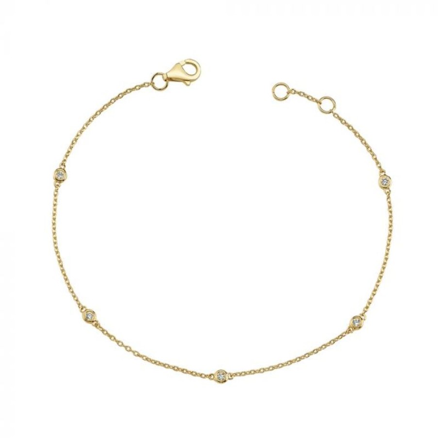 Smykker Nuran Guld Armband | Nuran 14Kt Zoe Armband Med Diamanter - B1002