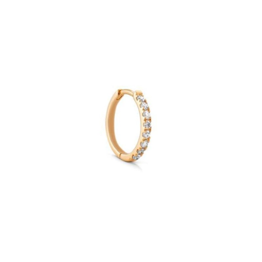 Smykker Ro Copenhagen Creoler & Hoops | Ro Copenhagen 18Kt Rock Classic 10Mm Diamant Creol