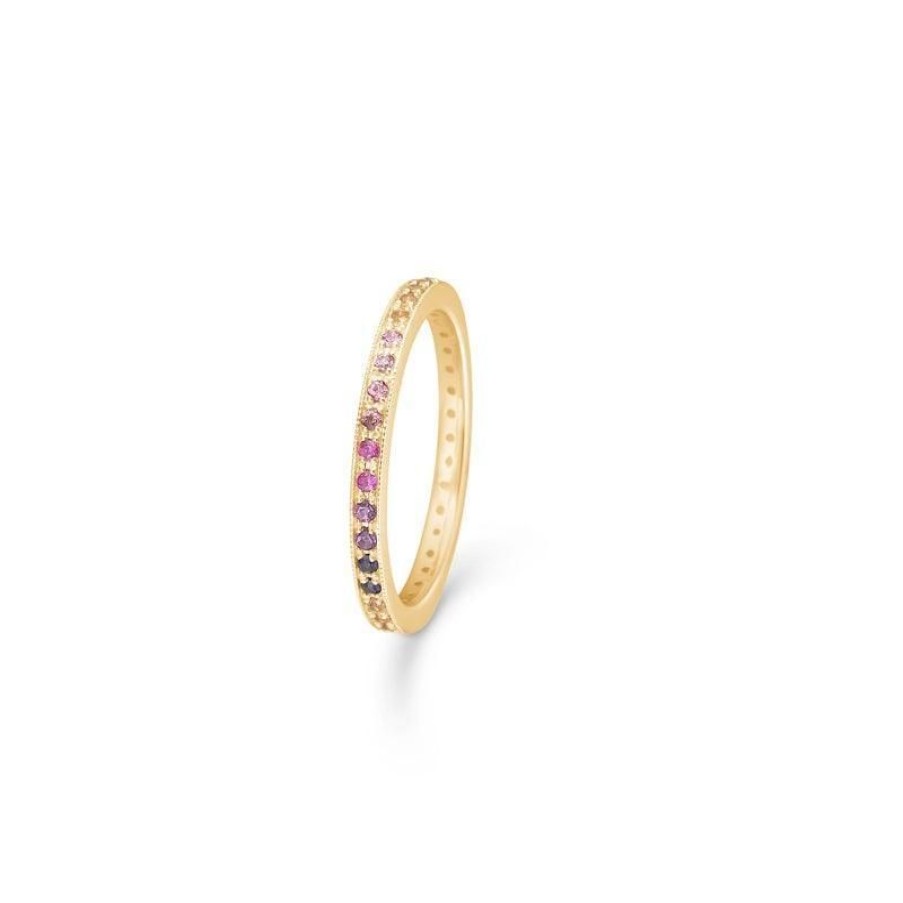 Smykker Mads Z Guld Ringe | Mads Z 14Kt Rainbow Ring M. Aedelsten