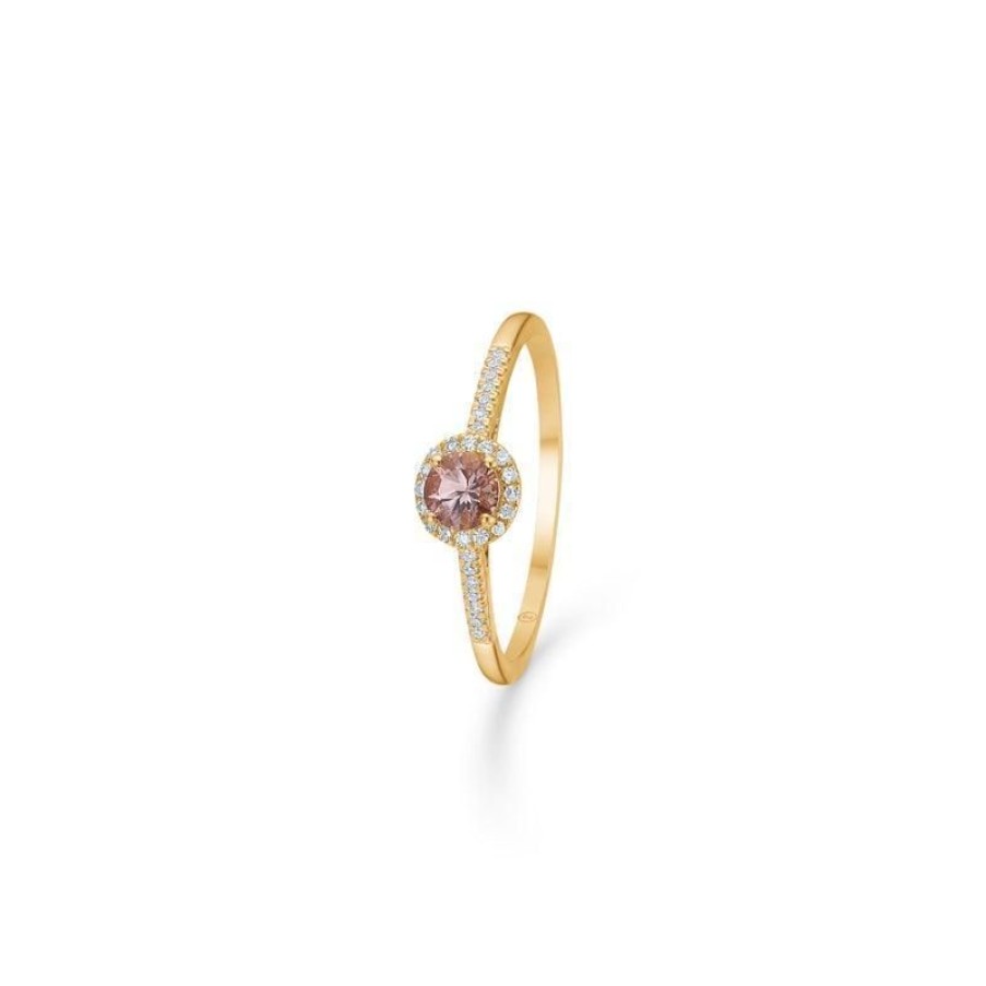 Smykker Mads Z Forlovelsesringe | Mads Z 14 Kt. Madeleine Ring 0.08 Ct. Rosa Granat