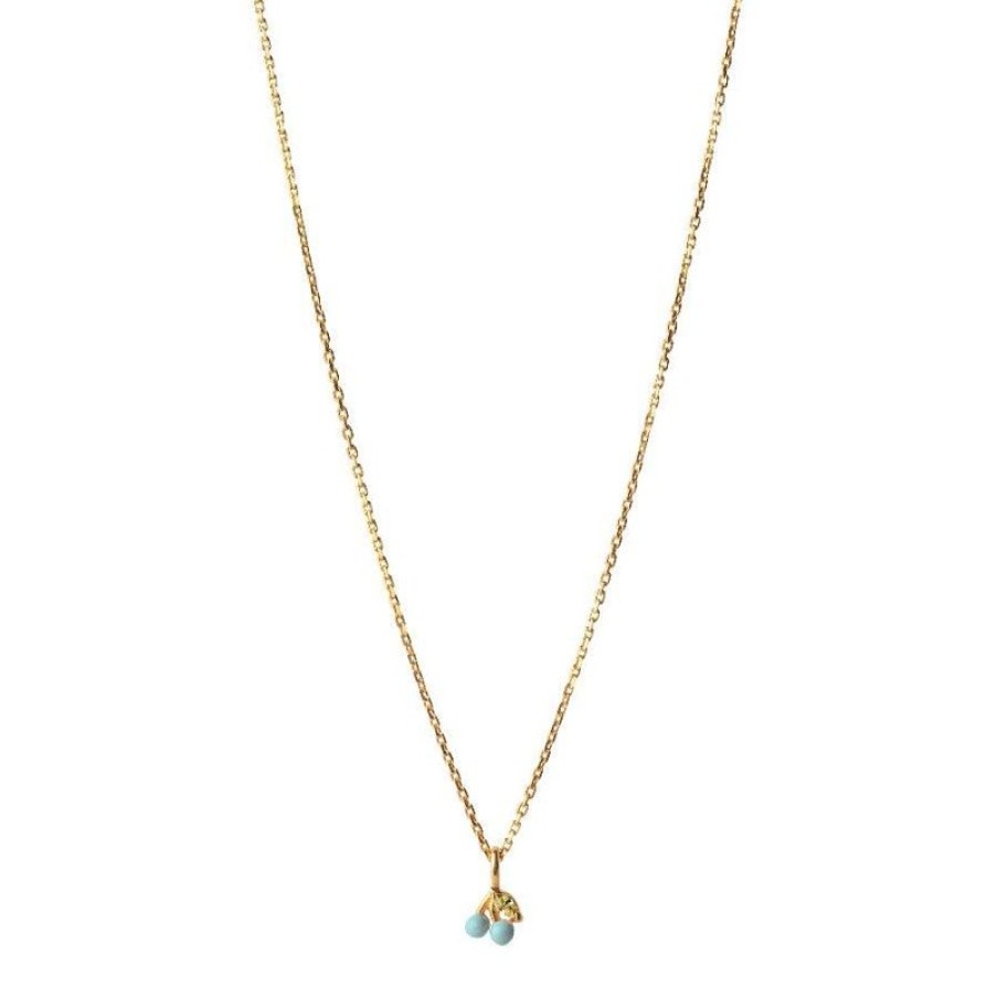 Smykker Enamel | Enamel Cherry Necklace Icy Blue