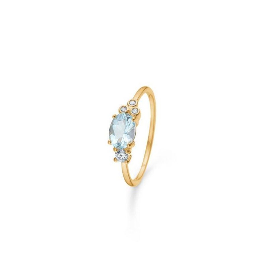 Smykker Mads Z Diamant Ringe | Mads Z 14 Kt Aquamarine Ring 0.11Ct - 1546111