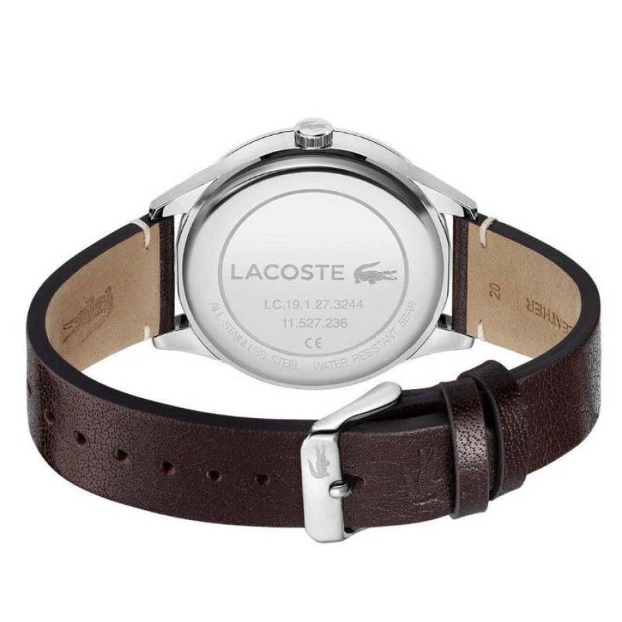 Ure Lacoste Herreure | Lacoste Traveler - Herreur Vintage Beige Urskive