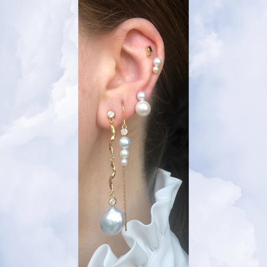 Smykker The Earring Shop Perleoreringe | The Earring Shop Nuit Hook Threader Kaede Orering - Ss2220