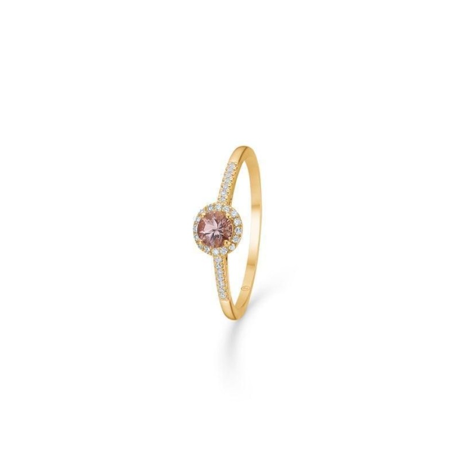 Smykker Mads Z Diamant Ringe | Mads Z 14 Kt. Madeleine Ring 0.08 Ct. Rosa Granat