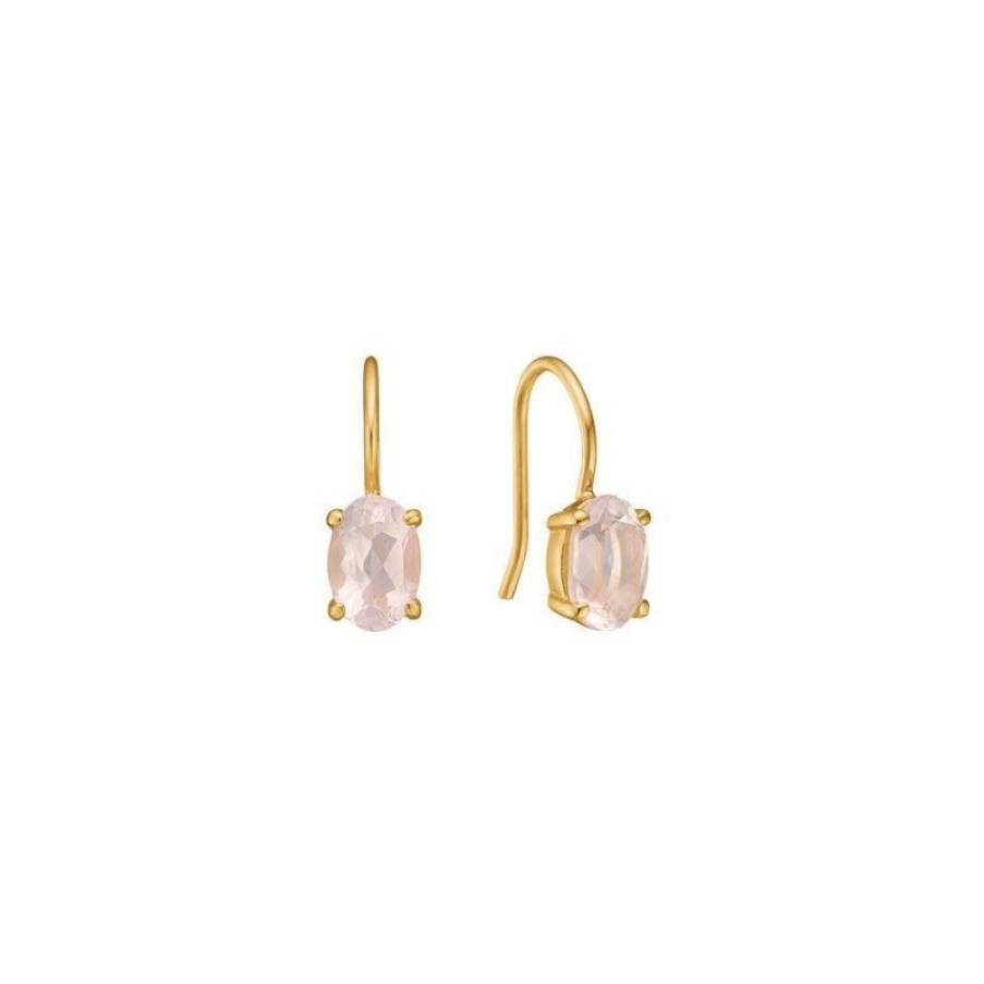 Smykker Carré Jewellery Oreringe | Carre Oreringe Med Rose Kvarts - Fh4371Rq