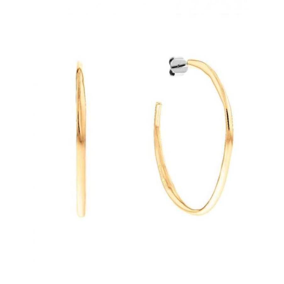 Smykker Calvin Klein Oreringe | Calvin Klein Molten Pebble Bangle Stal-Gold Creoler - 35000115