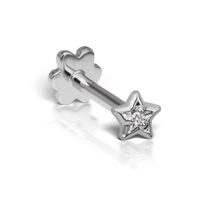 Smykker MARIA TASH Oreringe | Maria Tash Diamond Solitaire Star Hvidguld