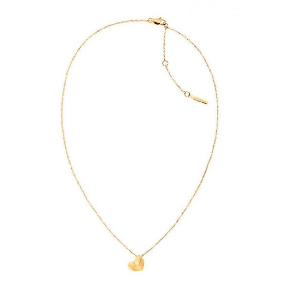 Smykker Calvin Klein | Calvin Klein Faceted Heart Necklace Stal/Gold - 35000036