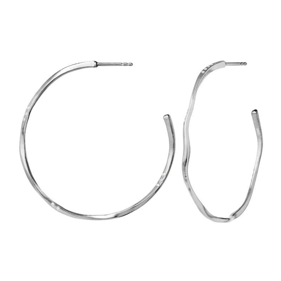 Smykker Maanesten Oreringe | Maanesten Echo Grande Hoops 43Mm I Solv - 9863C