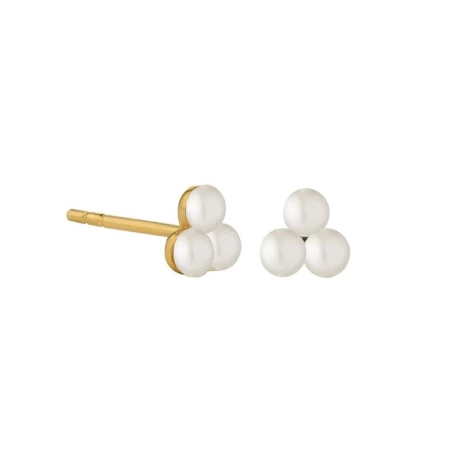 Smykker Jeberg Jewellery Oreringe | Jeberg Jewellery Cordelia Triple Pearl Stud