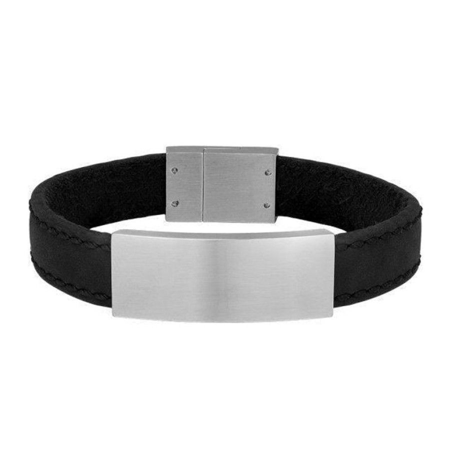 Smykker Nordahl Andersen Armband Til Maend | Son Of Noa Herre Armband Sort Laeder 21Cm