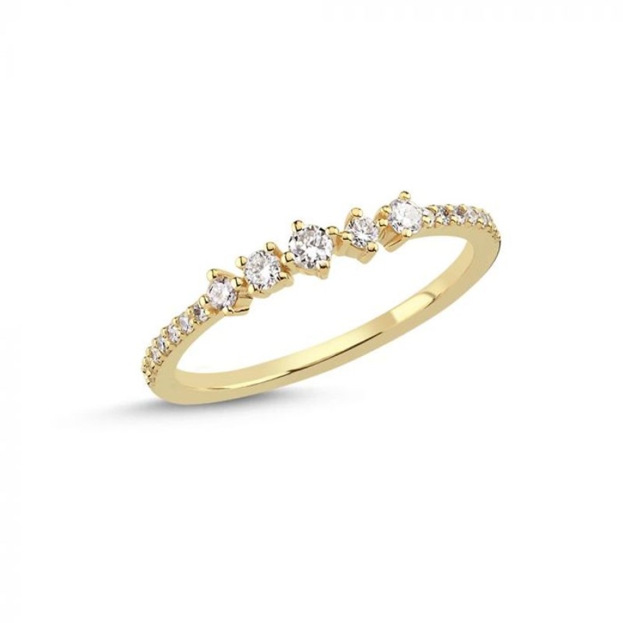 Smykker Nuran Guld Ringe | Nuran 14Kt Noelle Ring Med Diamanter - A3056