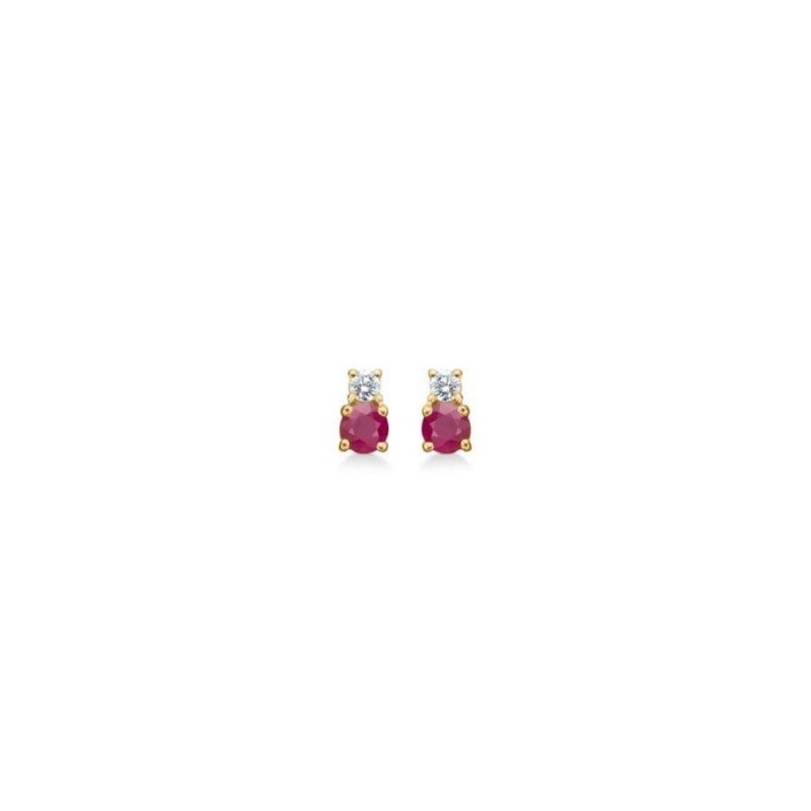 Smykker Mads Z Orestikker | Mads Z 14 Kt Ruby Dream Orestik Rubin & 0.06Ct - 1514072