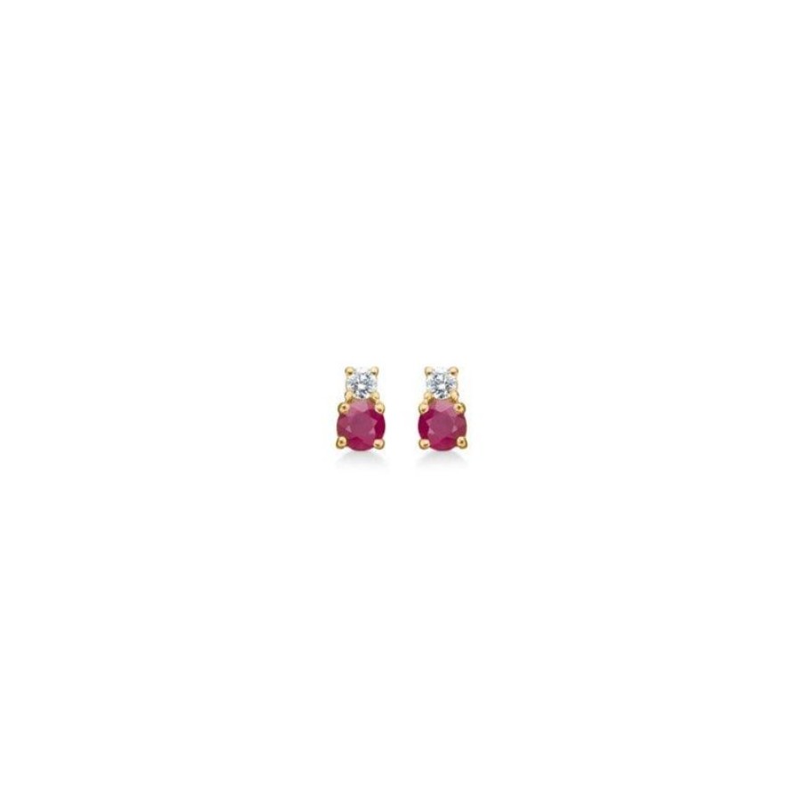 Smykker Mads Z Oreringe | Mads Z 14 Kt Ruby Dream Orestik Rubin & 0.06Ct - 1514072