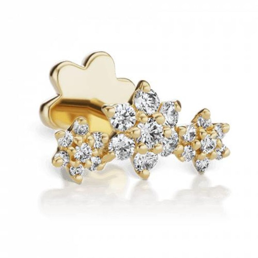 Smykker MARIA TASH Oreringe | Maria Tash Three Flower Garland Diamond Stud Earring 18K