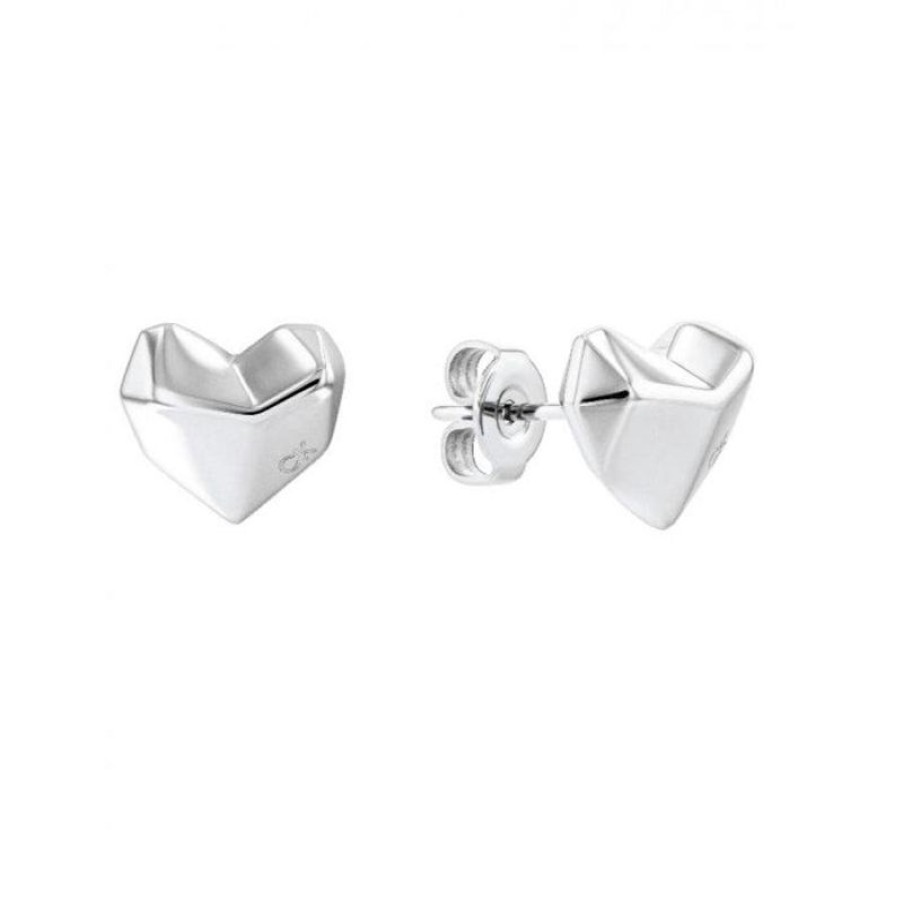 Smykker Calvin Klein Oreringe | Calvin Klein Faceted Heart Earrings Stal - 35000041