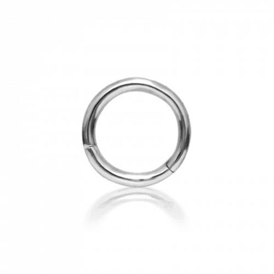 Smykker MARIA TASH Oreringe | Maria Tash 6.5Mm Plain Ring 14Kt Hvidguld