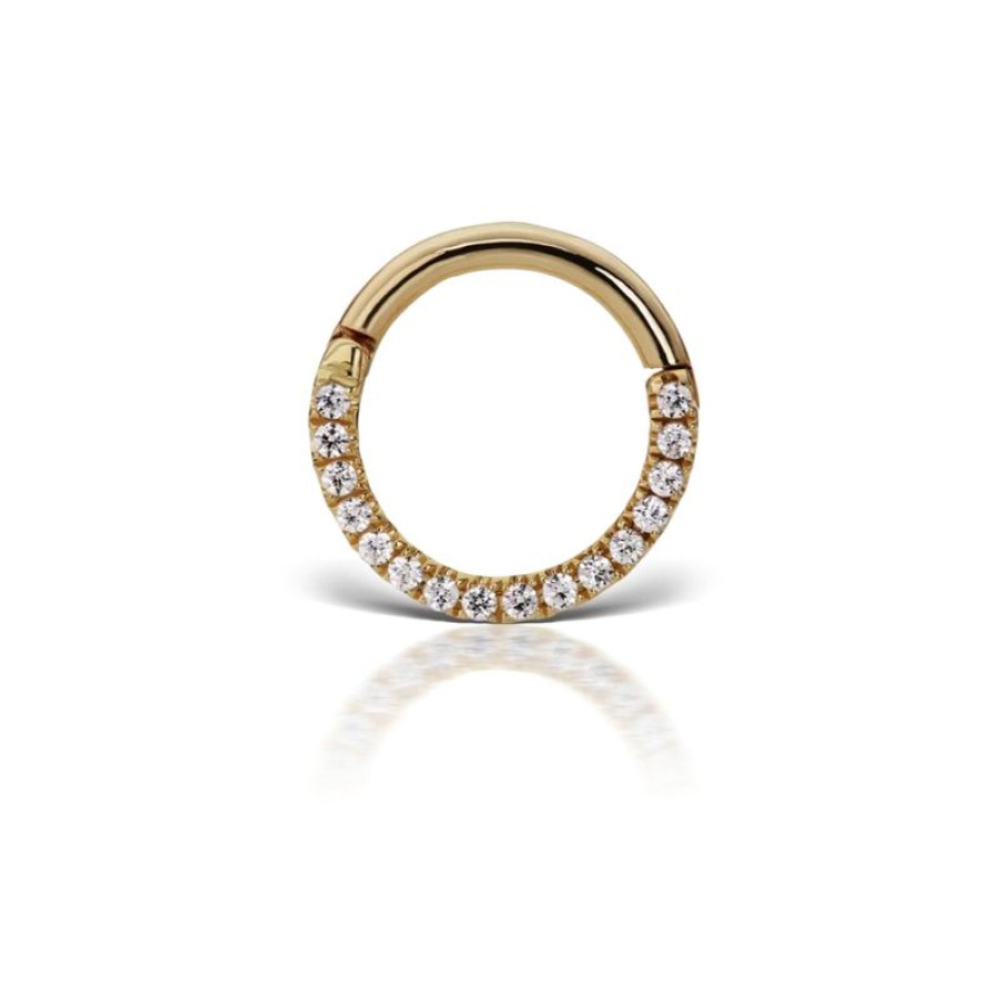 Smykker MARIA TASH Creoler & Hoops | Maria Tash 18Kt Diamond Horizontal Eternity Hoop