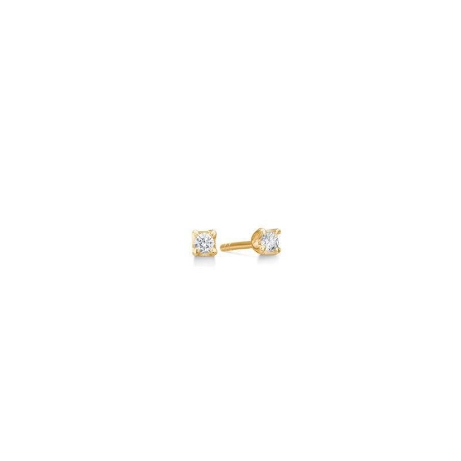 Smykker Mads Z | Mads Z 14 Kt. Crown Diamant Oreringe 0.09 Ct.