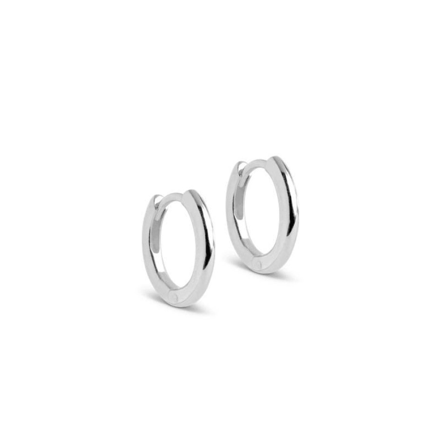 Smykker Enamel Creoler & Hoops | Enamel Chunky Solv Hoops 10Mm - E249S