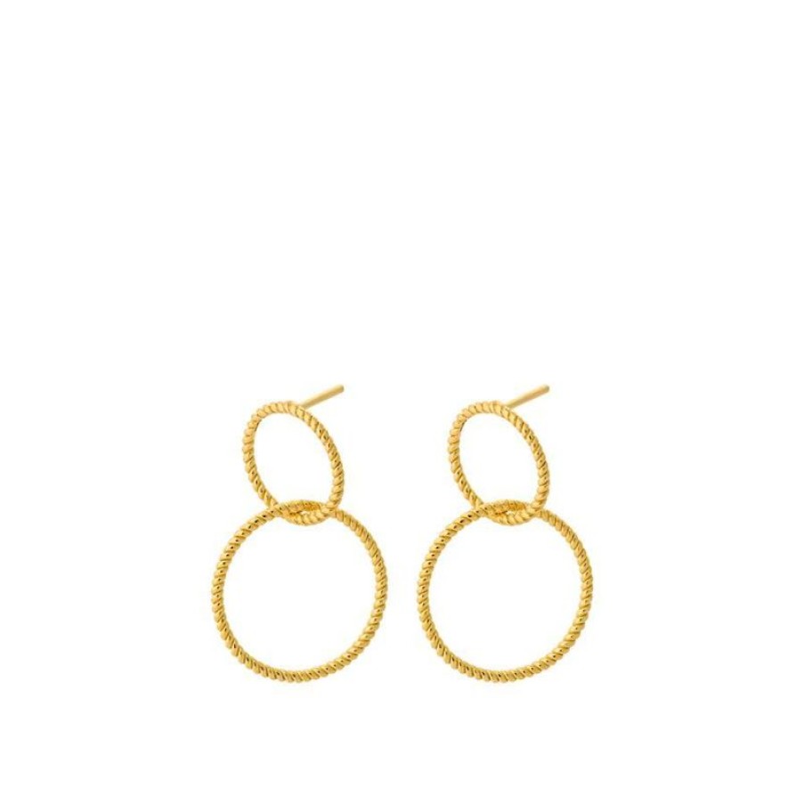 Smykker Pernille Corydon Orestikker | Pernille Corydon Double Twisted Earrings Solvforgyldte - E-228-Gp