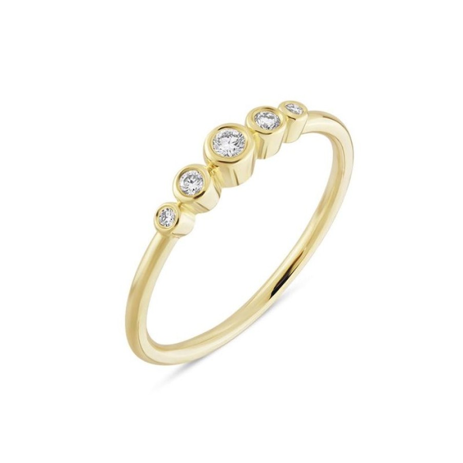 Smykker Nuran Guld Ringe | Nuran 14Kt Tube Ring Med Diamanter