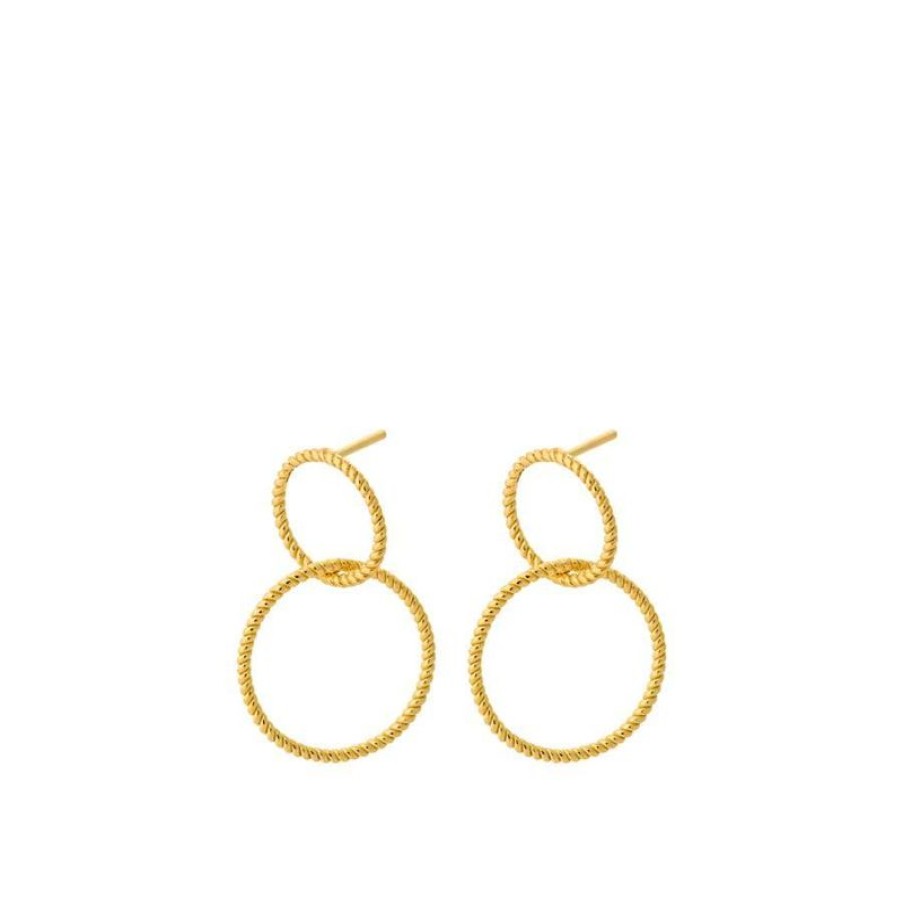 Smykker Pernille Corydon Oreringe | Pernille Corydon Double Twisted Earrings Solvforgyldte - E-228-Gp