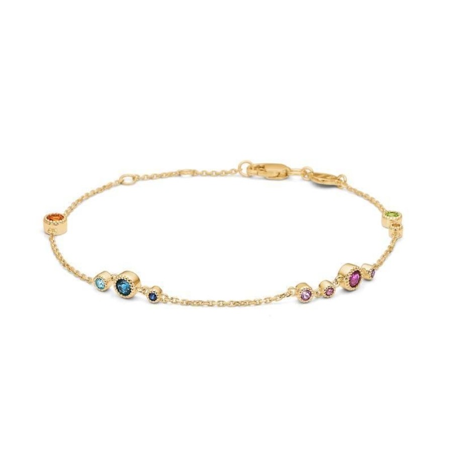 Smykker Mads Z Guld Armband | Mads Z Luxury Rainbow Armband