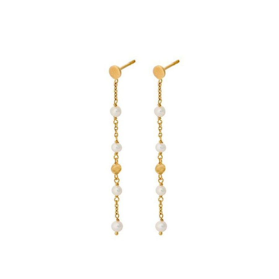 Smykker Pernille Corydon Oreringe | Pernille Corydon Ocean Pearl Earchains - E-434-Gp