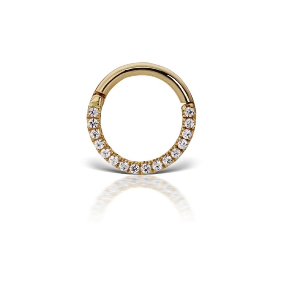 Smykker MARIA TASH Oreringe | Maria Tash 18Kt Diamond Horizontal Eternity Hoop