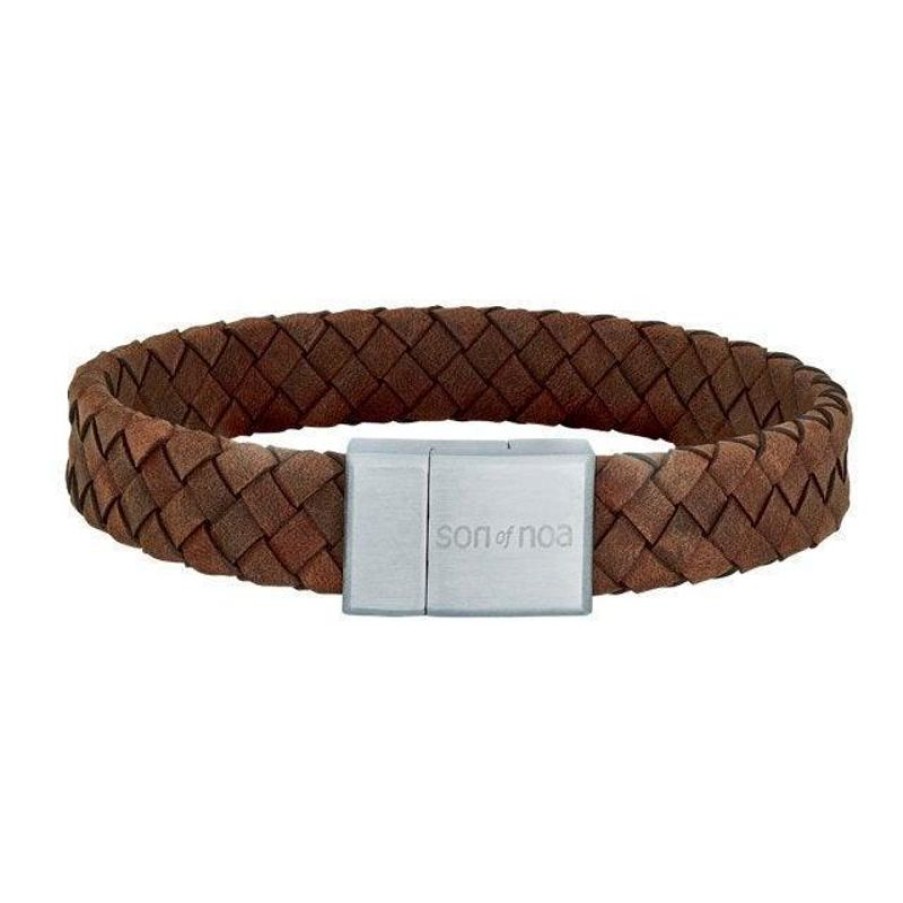 Smykker Nordahl Andersen Herresmykker | Son Of Noa Herre Armband Brun Flettet Laeder 21Cm