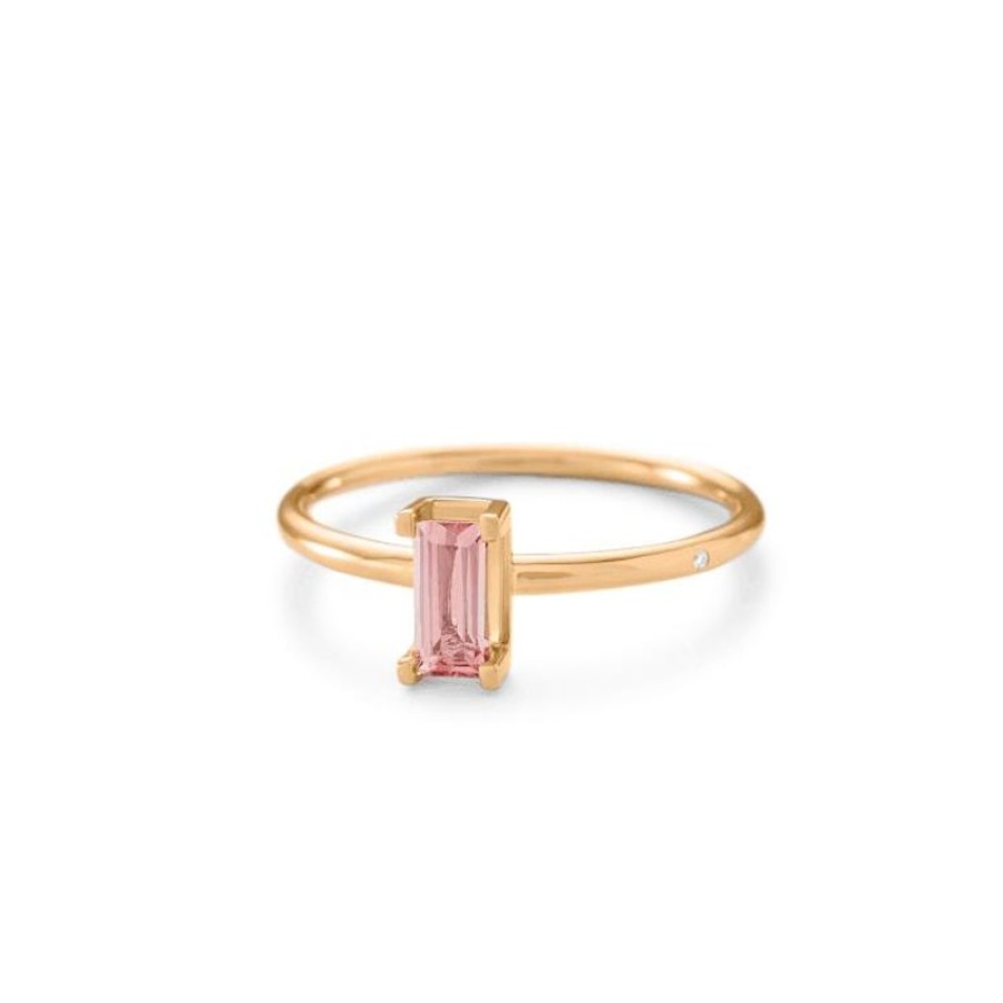 Smykker Ro Copenhagen Diamant Ringe | Ro Copenhagen 18Kt Nord Mini Ring - Pink Turmalin