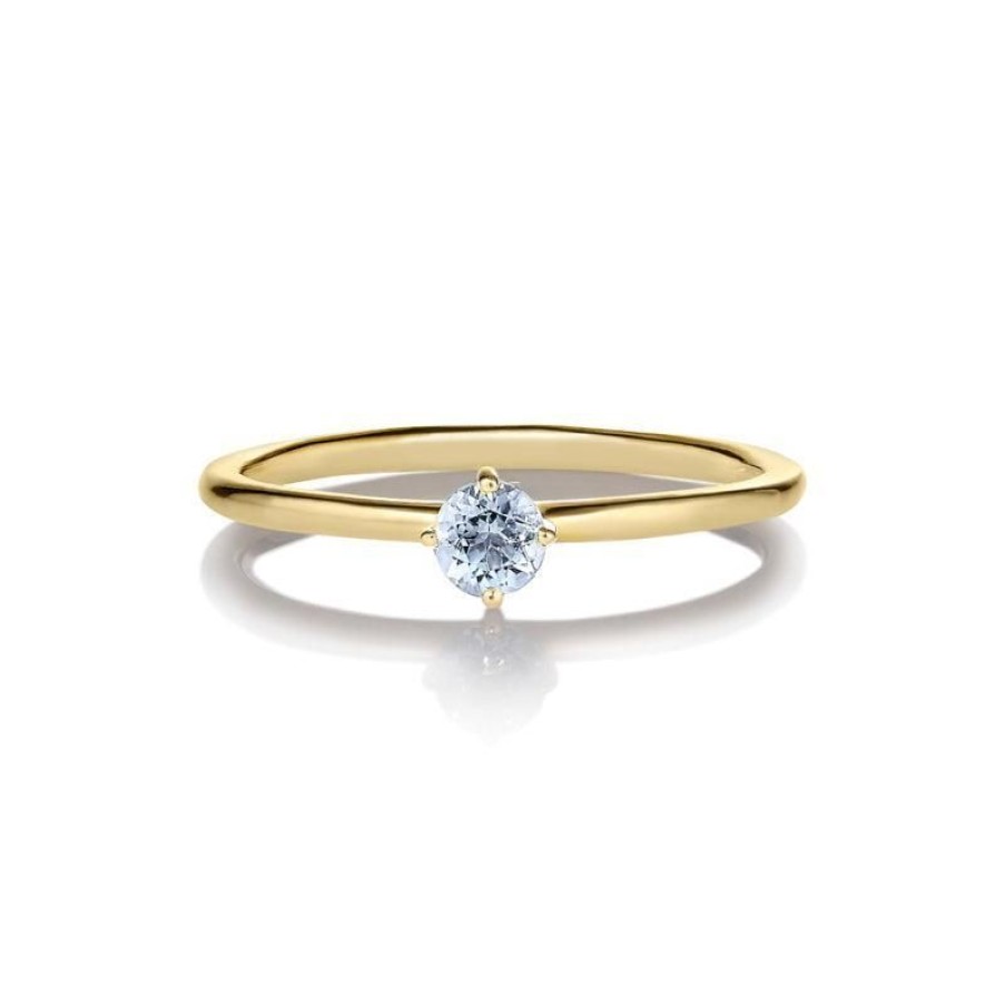 Smykker Anpé Atelier CPH Forlovelsesringe | Anpe Atelier 14Kt Malene Blue Aquamarine Ring 2.5