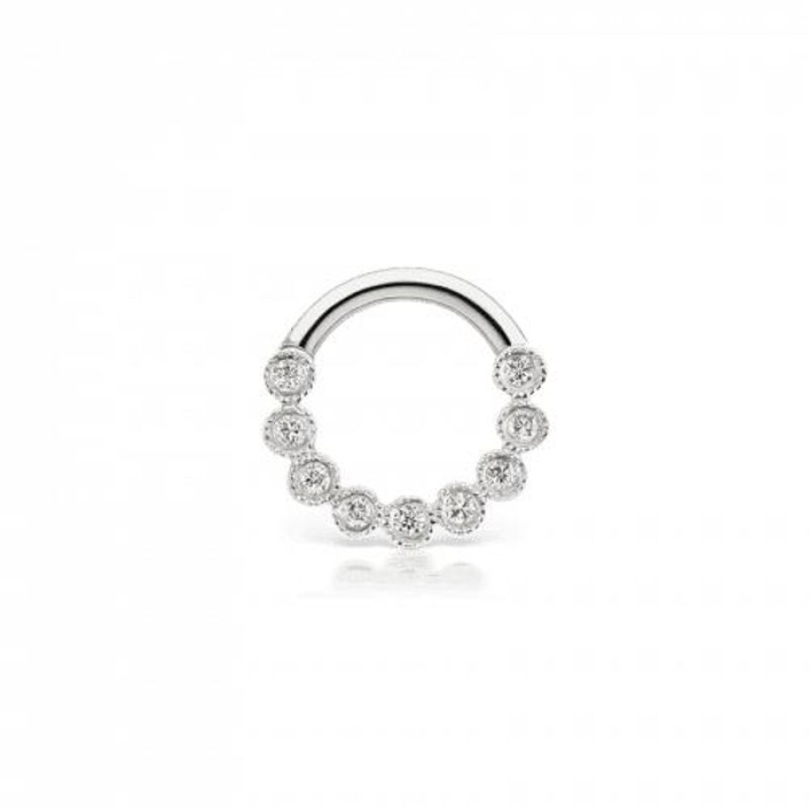 Smykker MARIA TASH Piercinger | Maria Tash 16G 6.5Mm Diamond Scalloped Horizontal Eternity Clicker