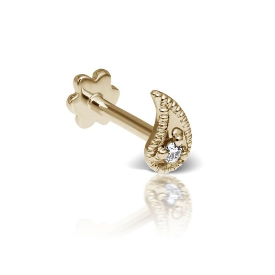 Smykker MARIA TASH Oreringe | Maria Tash Diamond Paisley Threaded Stud Left